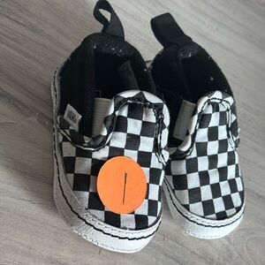 Vans Black and White Checkered Sneakers with Elastic Panels